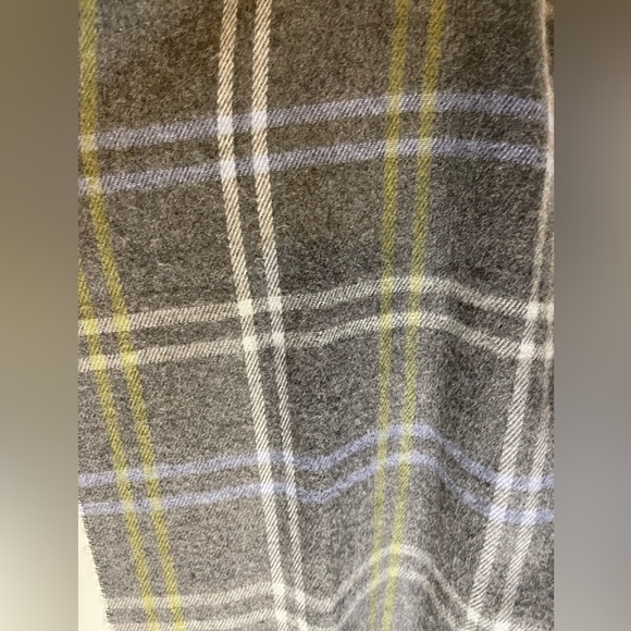 Cejon Plaid Scarf Made in Italy. Black/Blue/Yellow - Picture 2 of 3